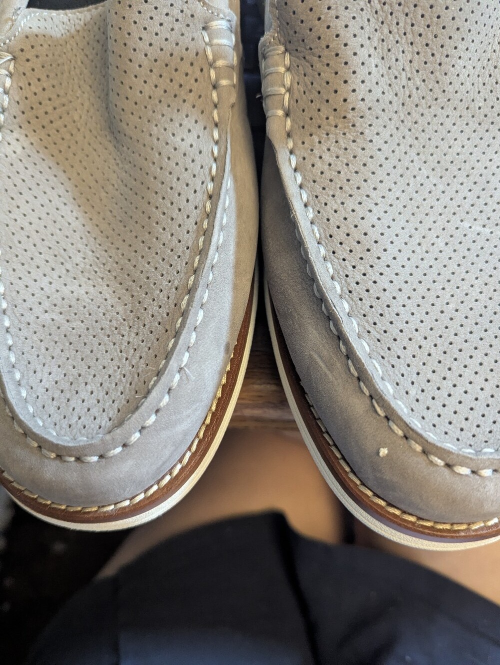 NWOT Mens Johnson & Murphy Hodges Grey Ltwt Trufoam Slip on Shoes Sz 8.5m